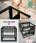 Heavy Duty 10U Open Frame Server Rack Packing Badass Airflow And A No Sweat Diy Build, assembled with screws and shown mounted on wall.