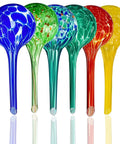 Six Pack Colorful Glass Plant Watering Globes For Indoor Pots And Outdoor Hanging Plants Self Watering Bulbs For Vacation Plant Care