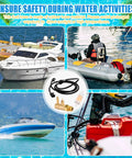 Outboard Fuel Line Hose Kit Five Sixteenth Inch Ten Feet With Primer Bulb And Quick Female Tank Connector Plus Fuel Filter Brass Tank Pro Grade Compatible With Yamaha Mercury Johnson OMC Motors 4 HP To 200 HP, displayed with boats and water activities.