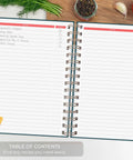 Open Blank Recipe Journal Spiral Organizer For Your Own Family Cookbook Hardcover, Medium 6.3x8.3 Inches in Dark Teal