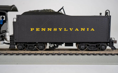Side view of tender car for HO Scale PRR K4 Steam Locomotive Number 5492 Pre War With Slat Pilot DCC Sound Equipped.