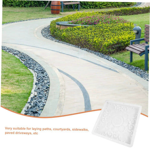 DIY Concrete Brick Molds For Garden Pathways Vintage Paving Molds for lawns and patios shown beside paved walkway