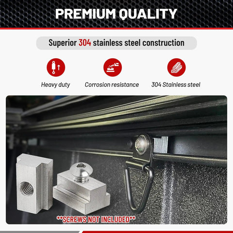 3/8-16 Thread T Slot Nut Fits Toyota Tacoma Tundra Bed Rails And Deck Track Stainless Steel Heavy Duty Tie Down Accessory