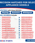 Dryer Push To Start Switch W10563095 Replacement For Kenmore Maytag And Whirlpool Dryers Exact Fit Replaces 3022058 AP6023004 PS11756343 WPW10563095 model compatibility chart