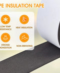 3 Inch By 13Ft Pipe Insulation Tape 2 Pack Weather Resistant Foam Pipe Wrap showing features like heat insulation and strong adhesion