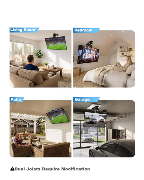 Motorized Drop Down Ceiling TV Mount Fits 32 To 70 Inch Screens With Wireless Remote Holds Up To 88 Lbs Heavy Duty Electric Lift Bracket Slick Retracting Design For Clean Modern Home Theater Setup