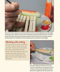 DIY Wooden Fishing Lure Crafting And Painting Guide featuring hand painting of lure with orange and green colors.