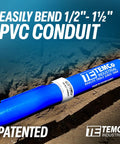 Temco Th4001 PVC conduit heat blanket bender for easy wide bends in 1/2' to 1 1/2' pipes on a construction site.