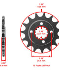 15 tooth steel front sprocket from Gold O-Ring Drive Chain And Sprockets Kit For Honda XR650L 1993-2009 And 2012-2017