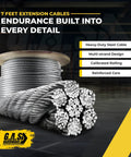 Beefy 130 Lb Yellow Double Looped Garage Door Extension Spring Bundle for 7 Ft Doors showing steel cables and pulleys