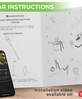 Instruction manual from One Hundred Drip Irrigation Emitters Vortex Fan Sprayer Kit For Gardens And Pots, clear assembly guide visible.