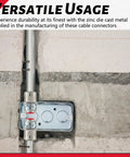 Top Rated 15 Pack Snap In Metal Clad Cable Connectors With 3/8 Inch Cable Grip And 1/2 Inch Knockouts installed in a wall.