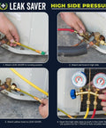 Steps to use Direct Inject AC Leak Sealer For Small Systems Up To 1 Ton, Permanent Leak Stop For Most HVAC Systems And All Refrigerants.