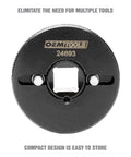 2 And 3 Pin Brake Rewind Adapter Set for Disc Brakes, fits three eighths inch drive ratchets, shown with compact design