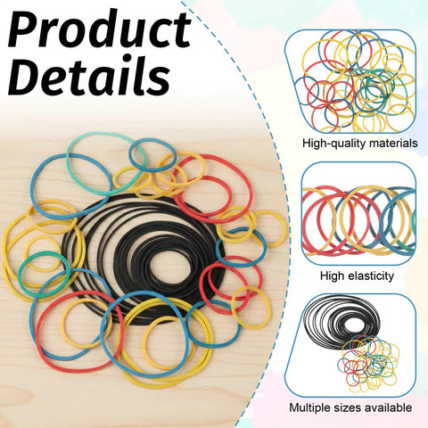 60 Pcs Rubber Pulley Belt Set For RC Cars Airplanes Robots Trucks And DIY Models with colored and black bands in various sizes