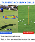 Golfer practicing with Three Pack Golf Target Circle Training Aid For Putting And Chipping on green