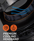 Auto Darkening Welding Helmet With Flip Up Lens, ultra-lightweight comfort fit headband showing air flow design, cooling effect