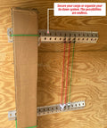 36 Inch Trailer Track Tie Down System With Cargo Rails E Track S Track L Track Anchor Kit 4 Pack Made In USA aluminum rails mounted on wood wall.