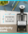 Top Shelf Heavy Duty Self Inking Date Stamp Black customizable with clear text layout on paper and stationery.