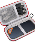 Open Rugged Hard Case For SanDisk Extreme Pro And Portable SSDs, EVA Shockproof Water Repellent Travel Storage Bag with SSD and cables
