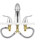 Elegant Widespread Roman Tub Faucet With Chrome Plated Finish Winged Two-Lever Handles For Quick Temp And Flow Control Aerated Stream