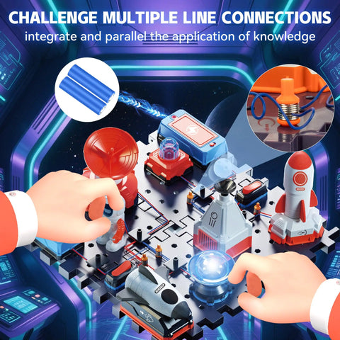 Kids Electronics Circuit Kit For Ages 6 And Up, 32 Piece Exploration Set With More Than 150 Creative Projects For Home School Learning