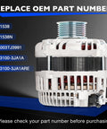 Drop In 12V 150A Alternator Replacement For Murano 2015 2017 Pathfinder 2013 2017 Infiniti QX60 Side View