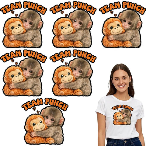 Team Punchs Iron On Transfers 6 Pack 7x7 Inch DTF Heat Press Stickers For T Shirts Hoodies Bulk Custom Apparel Decals