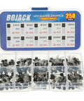 Power Transistors Assortment Kit 250 Pack Ten Values PNP And NPN General Purpose Transistors Set in clear plastic case