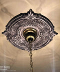 Attica Thermoformed PVC Ceiling Medallion Fits Canopies Up To Five And Five Eighths Inches, intricate design view