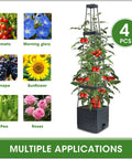 Self Watering Tomato Planter Boxes With Trellis Outdoor Garden Bed 57 Inch Tall Raised Planters with tomato and plant options
