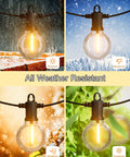 Outdoor String Lights Waterproof 240Ft With 124 G40 Globe Bulbs And 4 Spares Connectable Dimmable LED Patio Lights in all weather conditions
