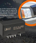 Hyper Flash LED Flasher Relay Fix For Chevy Silverado Avalanche GMC Sierra Yukon Turn Signals Plug And Play Blinker Module For 2003 2004 2005 2006 Trucks, 10-pin shown with vehicle front end