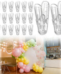 Transparent Balloon Arch Clips Set Of 20 Heavy Duty Plastic Spring Clamps 2.4 Inch shown with colorful balloon arch setup