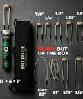 Bolt Buster 1800W magnetic induction heater kit, front view with coil attachments and carrying bag