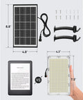 Ultra Bright Solar Spotlight Set With 299 LEDs And 1000 Lumens, 4000mAh Battery, IP65 Waterproof; size comparison with e-reader