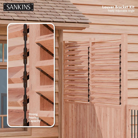 Deck Sunblind System Louver Kit For Windows And Pergolas Heavy Duty Bracket And Panel Hardware Set Up To 11 Boards 49 Inches Black Powder Coated Outdoor Blinds Shutters All Weather Solution, wood louvers installed on pergola
