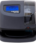 Amano TCX-35 Top Tier Electronic Time Clock For Employee Shift Tracking And Small Business Attendance, gray with digital display.