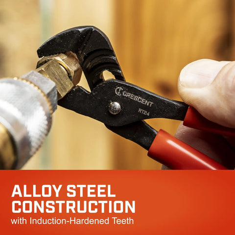 Close-up of Mini Dipped Handle Tongue And Groove Pliers with Precision Grip for Home And Pro Projects, 4 1/2 Inch Jaw