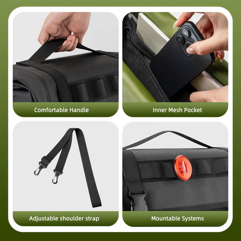 15L Capacity Waterproof Rear Bike Panniers Rack Bag Ride Ready for Cycling Commuting and Bikepacking with adjustable strap and pockets