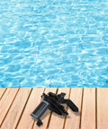 Heavy Duty Pool Valve Rebuild Kit For Jandy Ports 4715 And 4716 With Handle Knob Cover, black plastic on pool deck