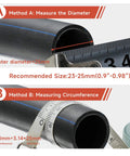 Instructions showing how to measure hose diameter for T Bolt Hose Clamp 17 To 19mm OD 304 Stainless Steel Pipe Strap Clamp.