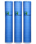 Top Shelf Foam Flooring Underlayment 1.5 Mm Thick Kickin Noise Control Blue Padding With Moisture Shield And No Sweat Install Tape 600 Sq Ft Pack Of Three rolls stacked.