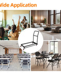 Heavy Duty Black Folding Chair Dolly Built Dang Tough With Reinforced Steel Frame And Anti Rust Coating For Smooth Event Setup And High Capacity Moving Cart in various settings.