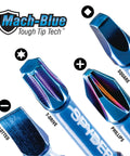 Premium 15-Piece Drill Bit And Impact Driver Kit Featuring Mach-Blue Tough Tip Steel For Heavy Duty Projects With 70X Longer Life Plus Impactive Alloy Torsion Zones That Flex To Stop Breakage And Boost Power For Serious Pros And Doers. Drill bit set with slotted, T-drive, Phillips and square tips.