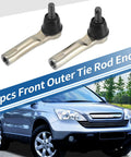 Two Pack Front Outer Tie Rod Ends Kit For Honda CR-V 2007 2011 And Honda CR-Z 2011 2012 Durable Steering Linkage Upgrade OE Style 53540SWAA01 For Improved Handling And Smoother Road Feel, 2pcs silver metal