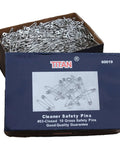 Box of Heavy Duty Safety Pin Set 2 Inch Long Size 3 Closed Nickel Plated Rust Proof Pins 1440 Count Industrial Strength