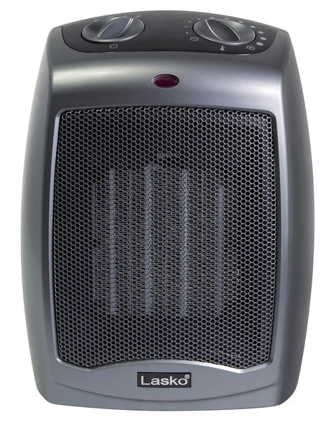 Portable Ceramic Space Heater With Tip Over Safety And Overheat Protection, 1500W Two Heat Settings And Thermostat, Compact 9.2 Inch