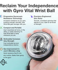 Person holding Gyro Wrist Ball Exerciser With Progressive Resistance For Wrist And Forearm Strength Killer Grip Trainer For Reps Hand Therapy And Arm Workout Tool Clear Design Without Led Lights with text overlay.