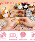 Easy Peasy Beginner Crochet Kit For Amigurumi Cats Five Pack Includes Step By Step Video Tutorials With hands crocheting cat